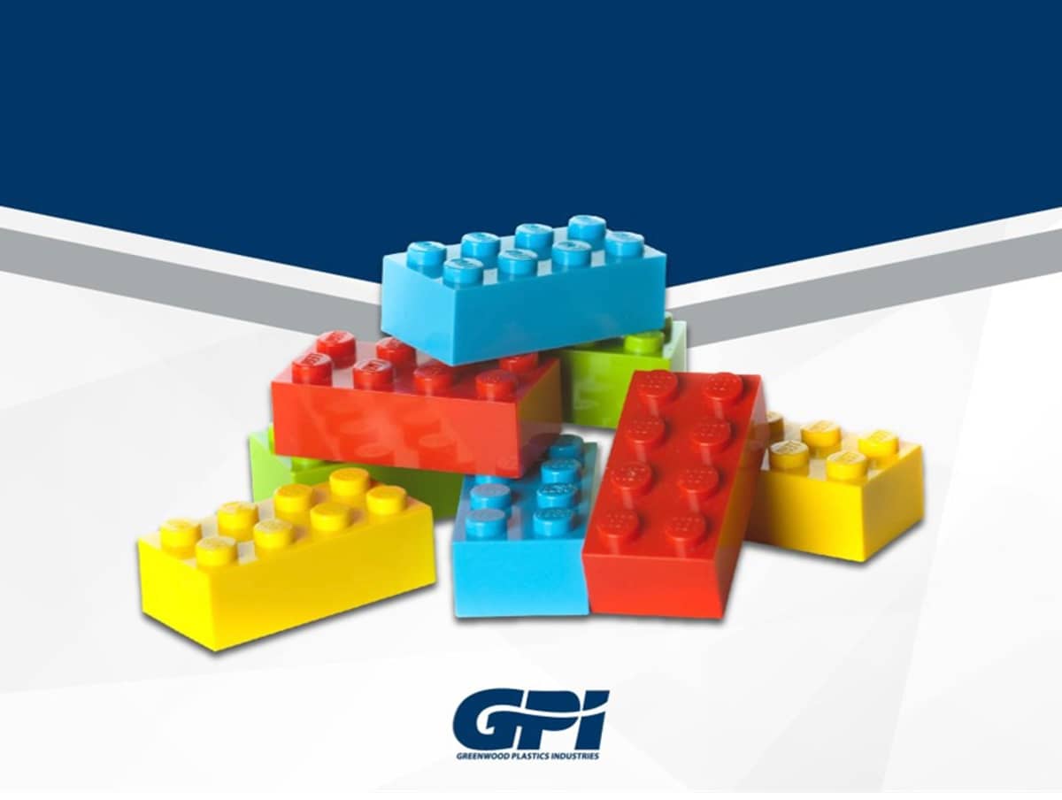 Legos with the GPI logo below